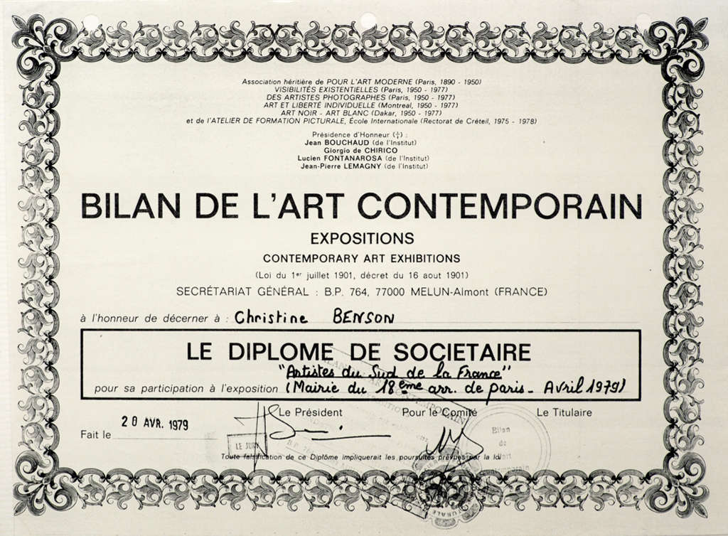 SOCIETY OF CONTEMPORARY ART - MEMBER DIPLOMA