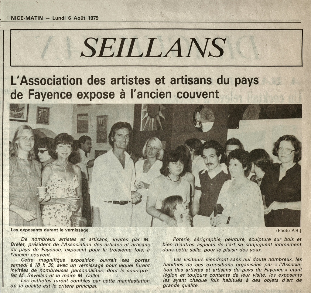 Nice-Matin, August 6, 1979 Newspaper article