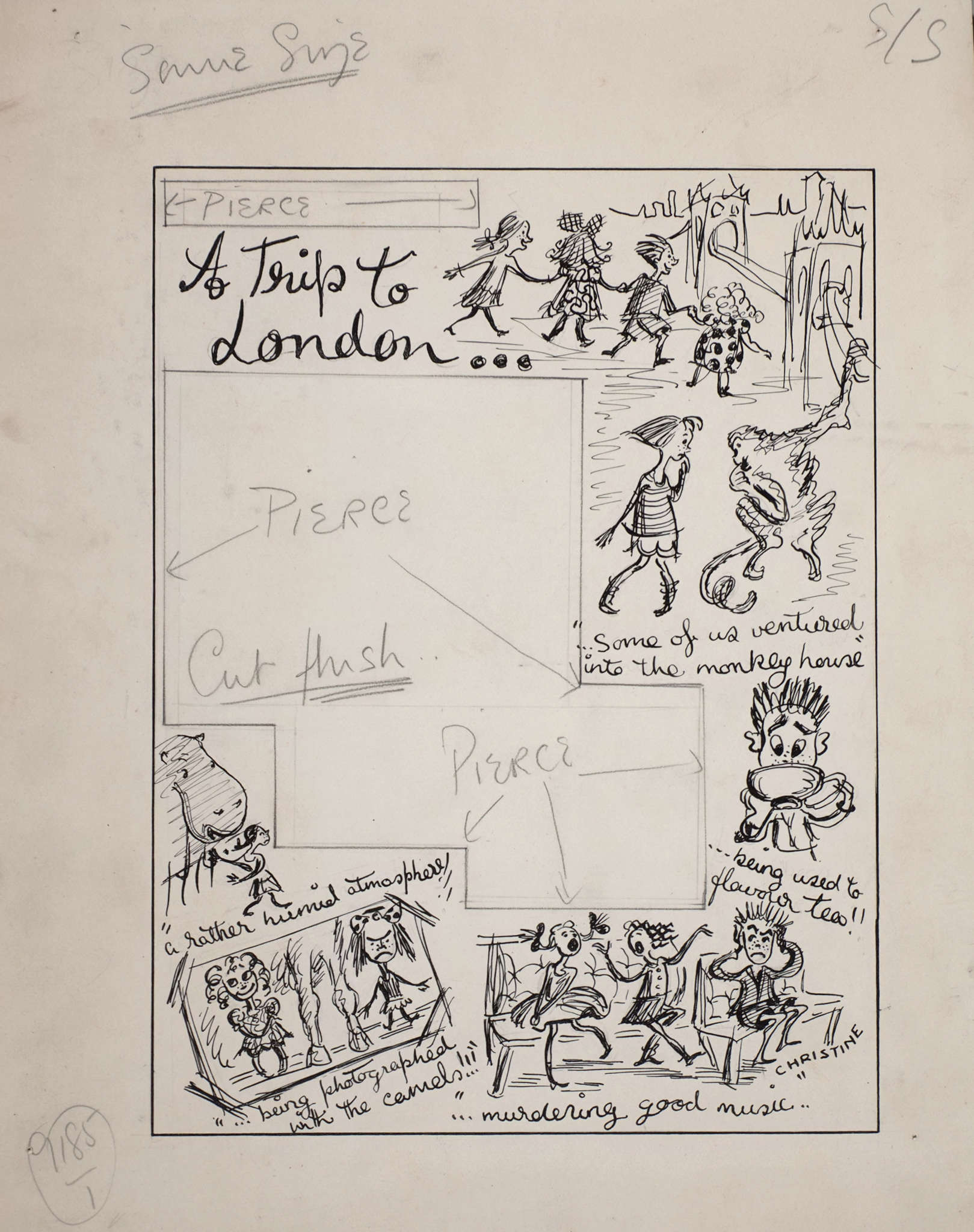 Gaumont British Junior Club , a Trip London original artwork version two, 1947