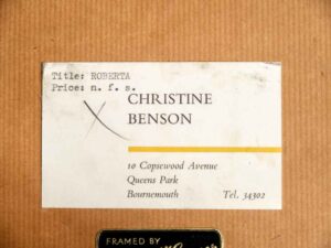 Roberta Portrait back info with CAB business card