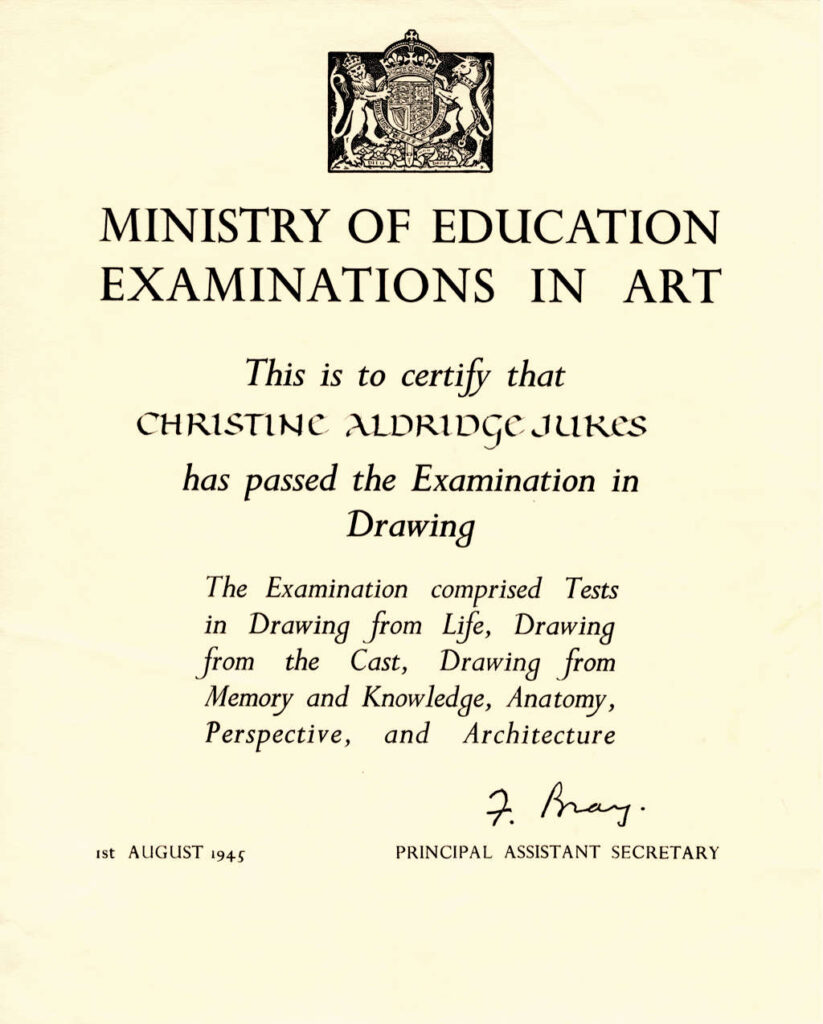 Ministry of Education Drawing Certificate 1945