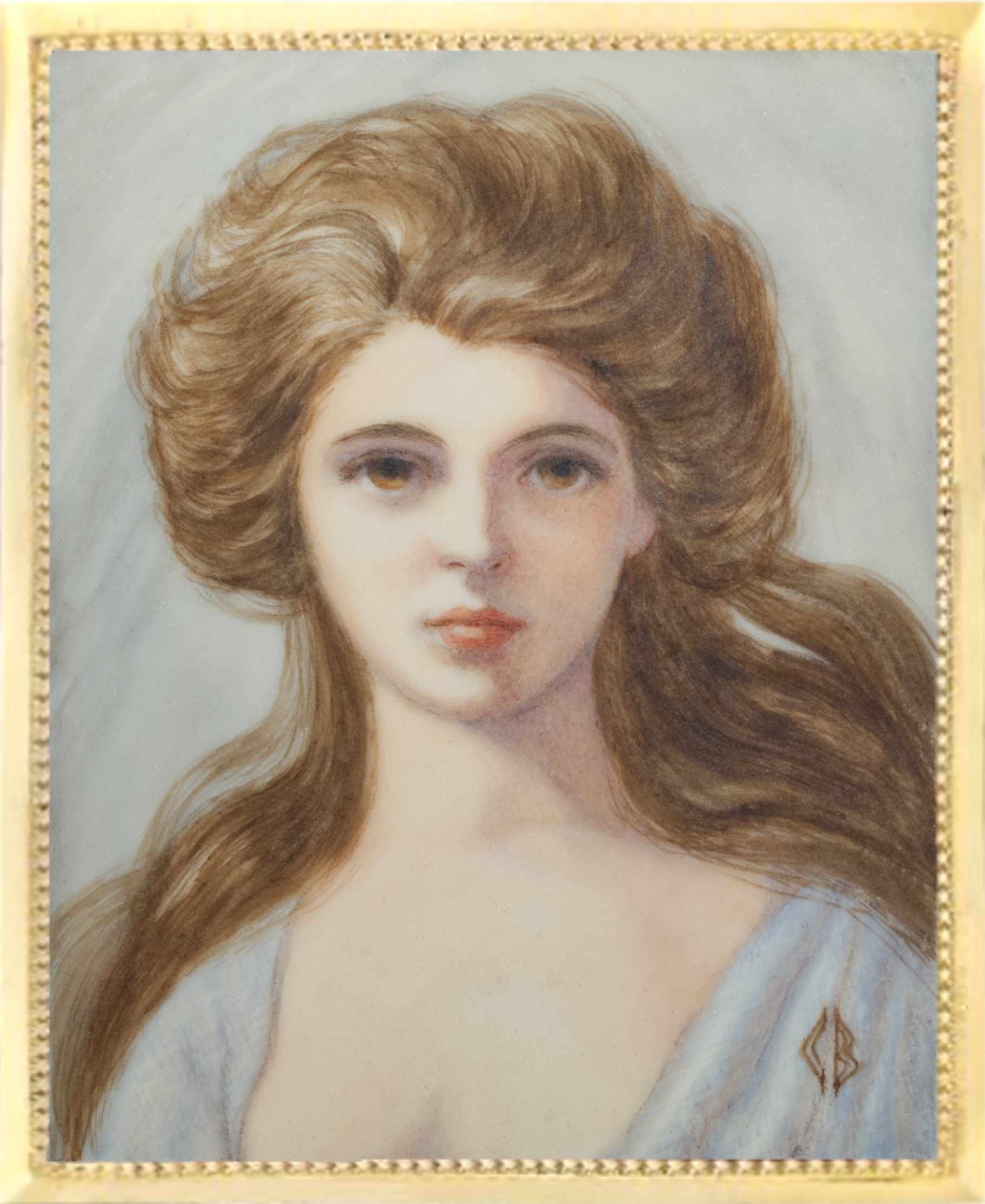 A miniature painting of Emma Hamilton
