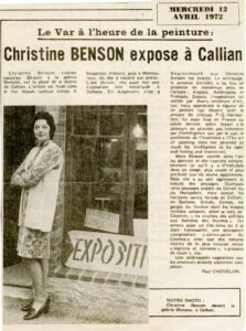 Var Matin, April 12, 1972 Newspaper article - Exhibition in Callian