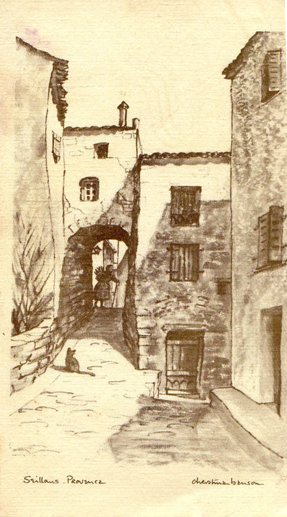 Seillians-Provence sepia dark printed card