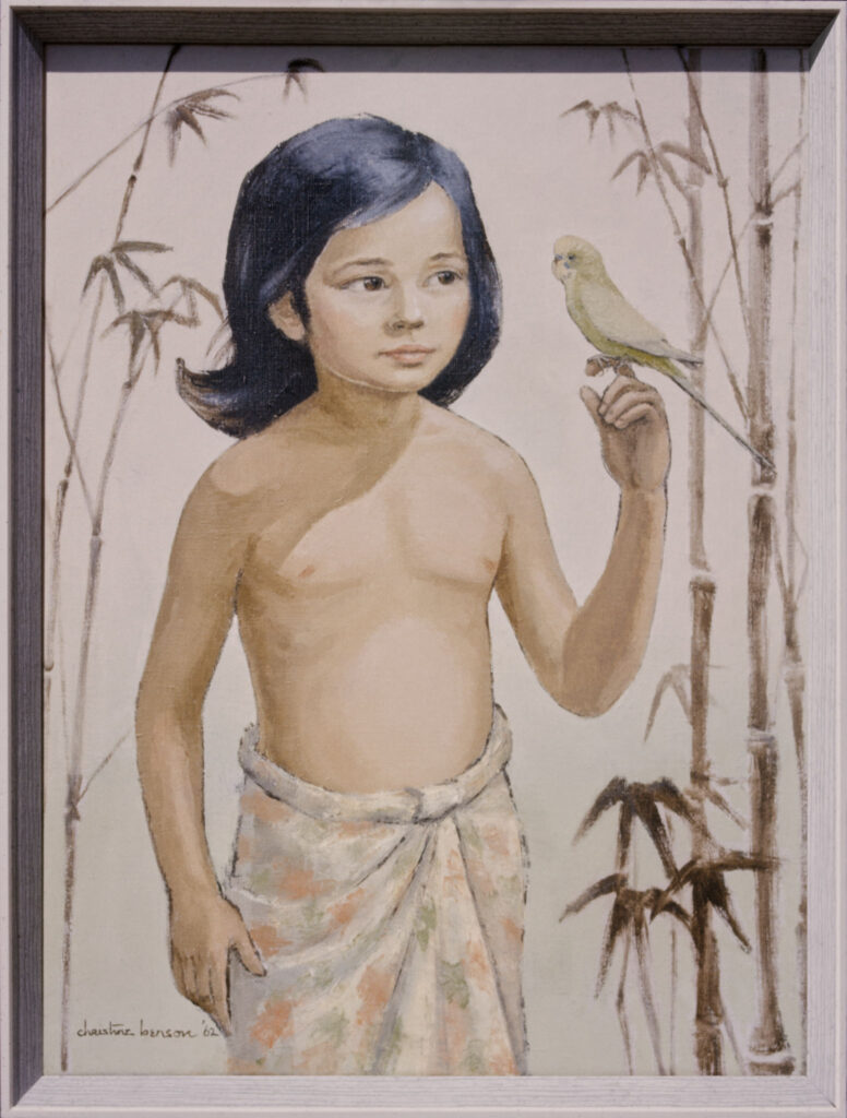 Children of Thailand II portrait of young Thai girl with a bird on her hand