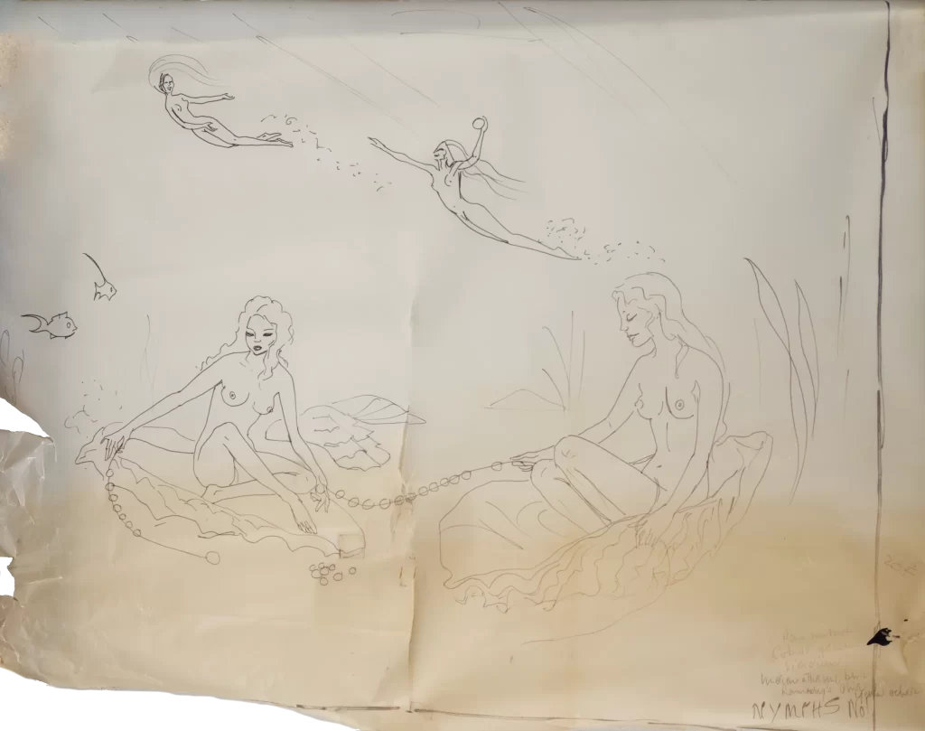 Nymph I outline sketch