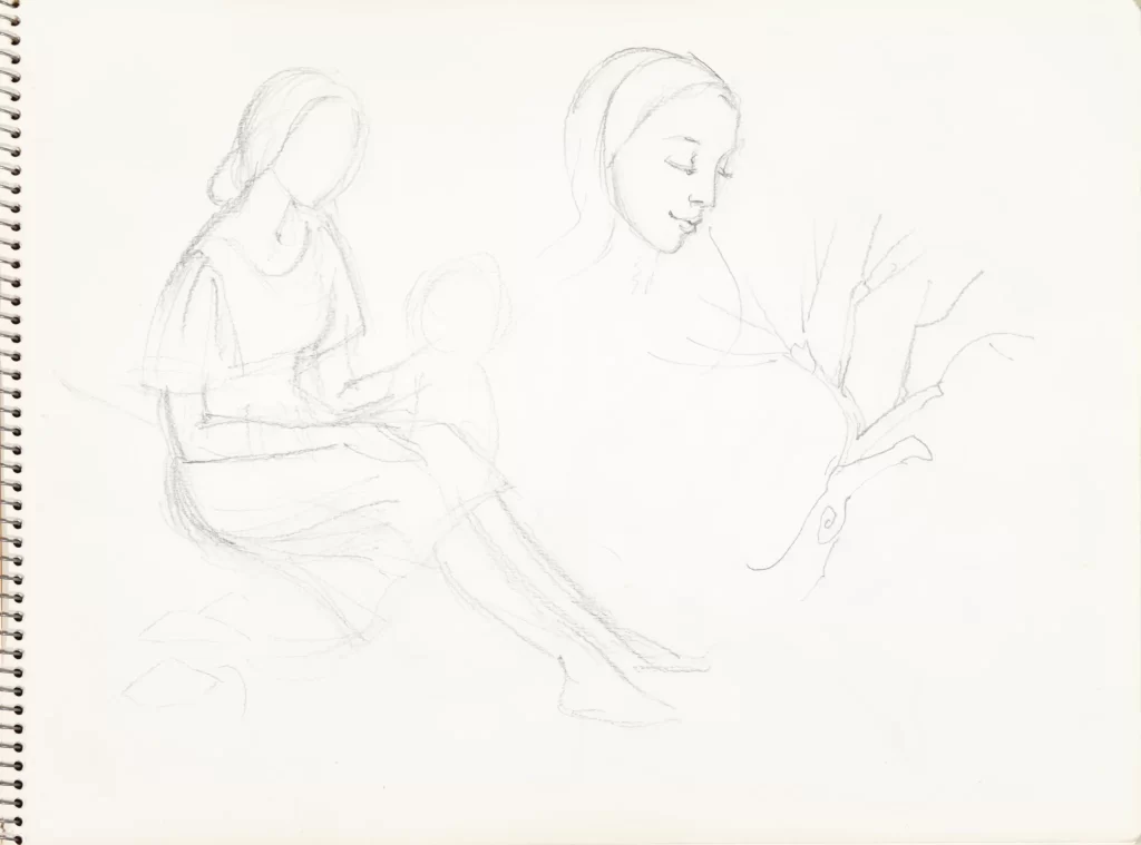 An alternate sketch for the mother group in the Quo Vadis painting