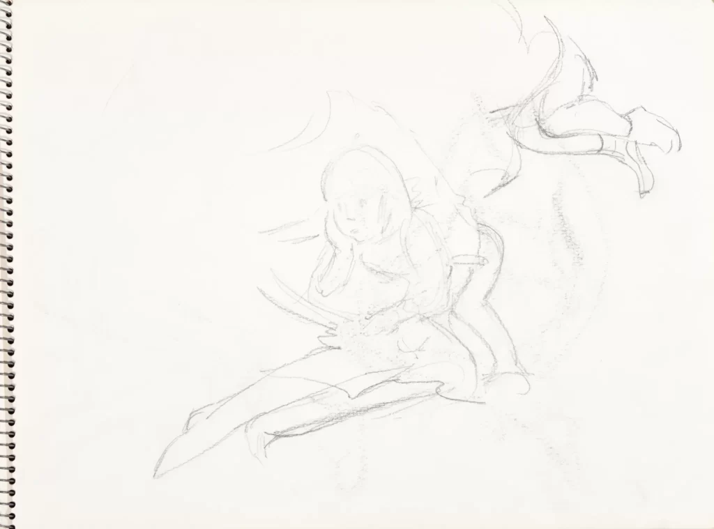 A third sketch for the mother group in the Quo Vadis painting