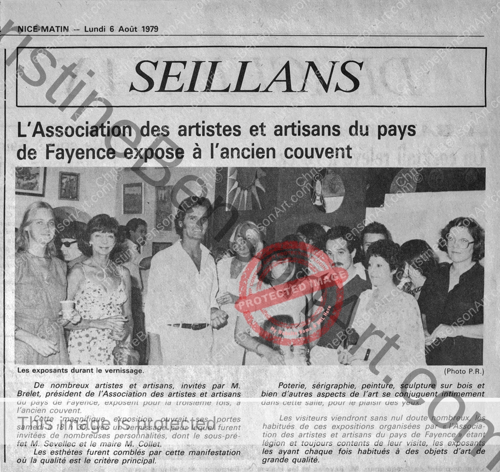 Nice-Matin, August 6, 1979 Newspaper article