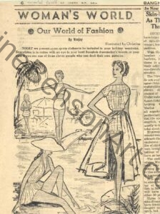 Bangkok World January 1958, fashion article