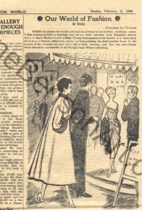 Bangkok World February 2 1958 Our World of Fashion article