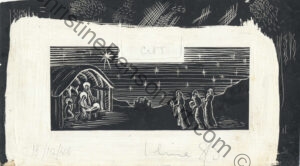 Gaumont British Junior Club Vol.1 No.1 1947-01 Nativity Scene original scraperboard