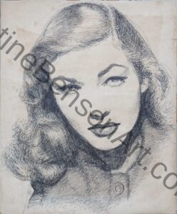 Lauren Bacall drawing 1948