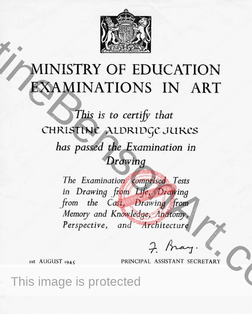 Ministry of Education Drawing Certificate 1945