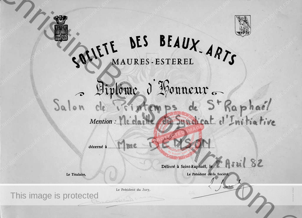 SOCIETY OF FINE ARTS – Diplôme d’Honneur