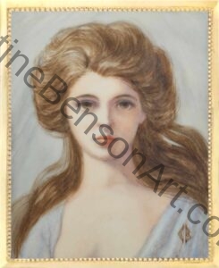 A miniature painting of Emma Hamilton