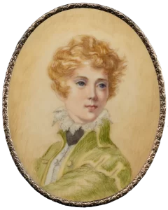 A miniature painting of Lady Caroline Lamb