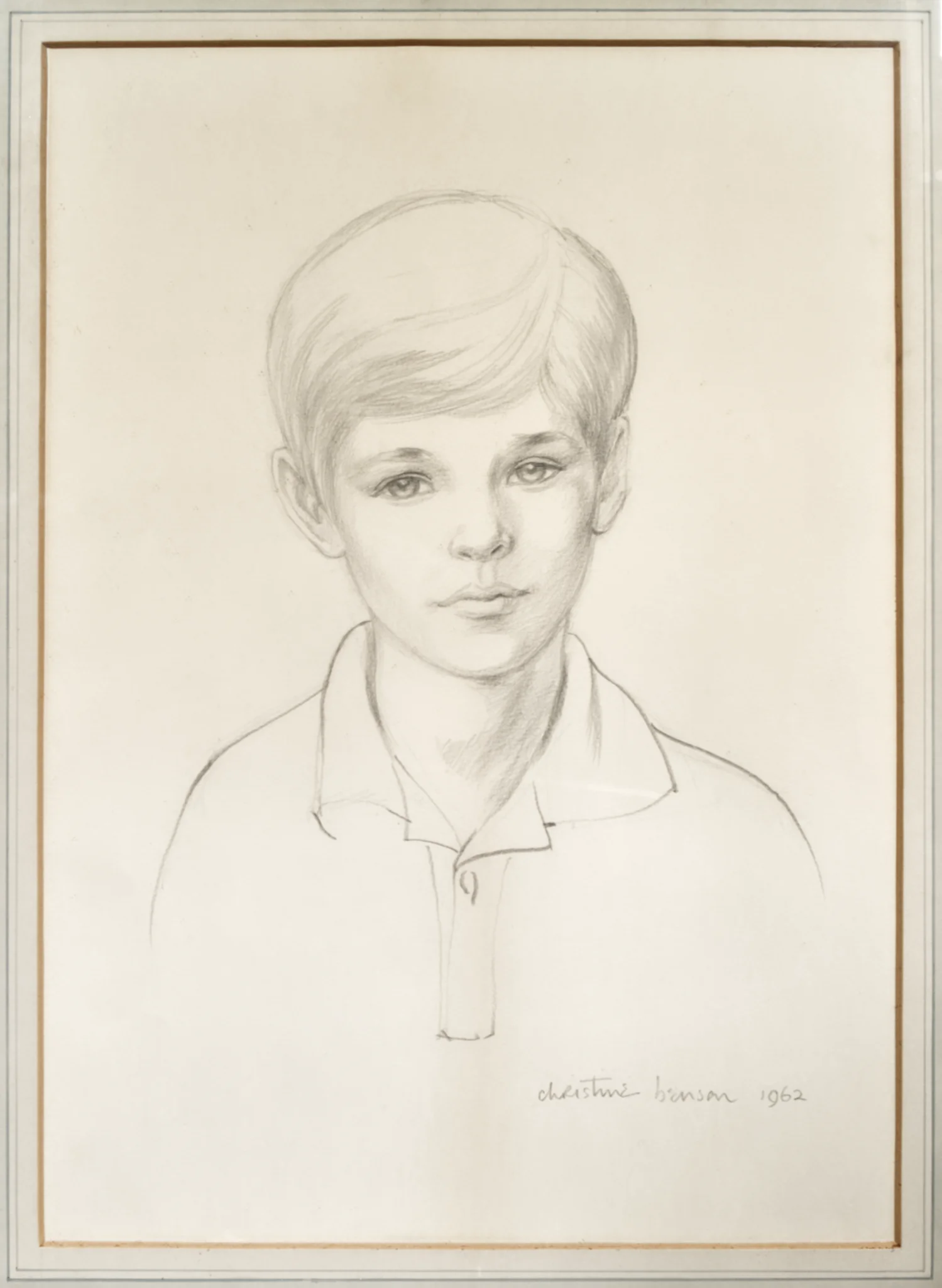 Pencil sketch of a young boy