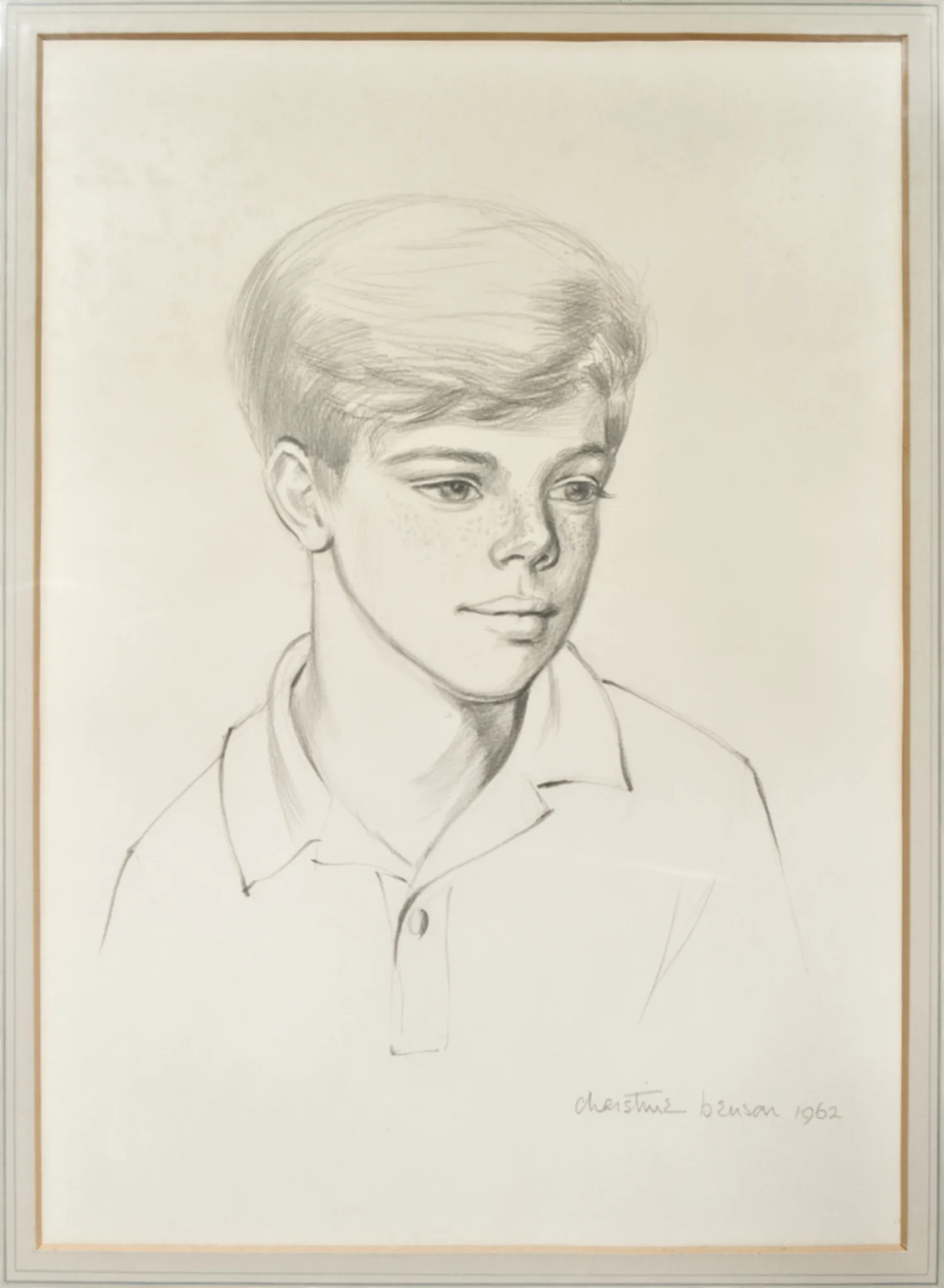 A pencil sketch of a boy