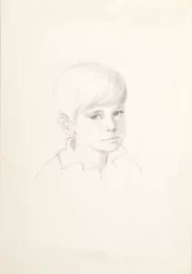 An almost complete sketch of a young boy