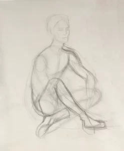 A working sketch of the young man in the Serenade painting