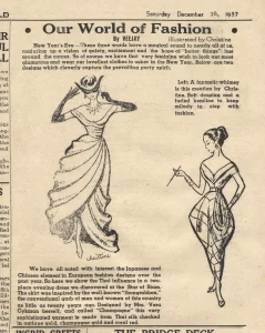 Bangkok World December 28 1957 – Our World of Fashion illustrated article