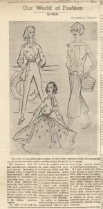 Bangkok World 1957 – Our World of Fashion illustrated article