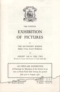 Dorset Art Society Exhibition August 1965 program cover