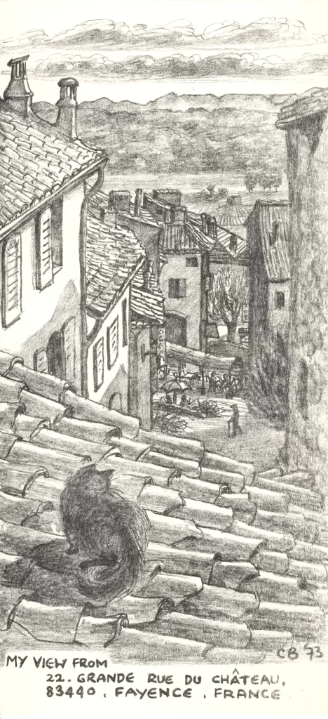 Fayence - View Grande Rue du Chateau monotone card