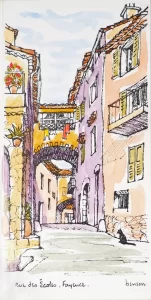 Fayence - Rue des Écoles hand painted color card