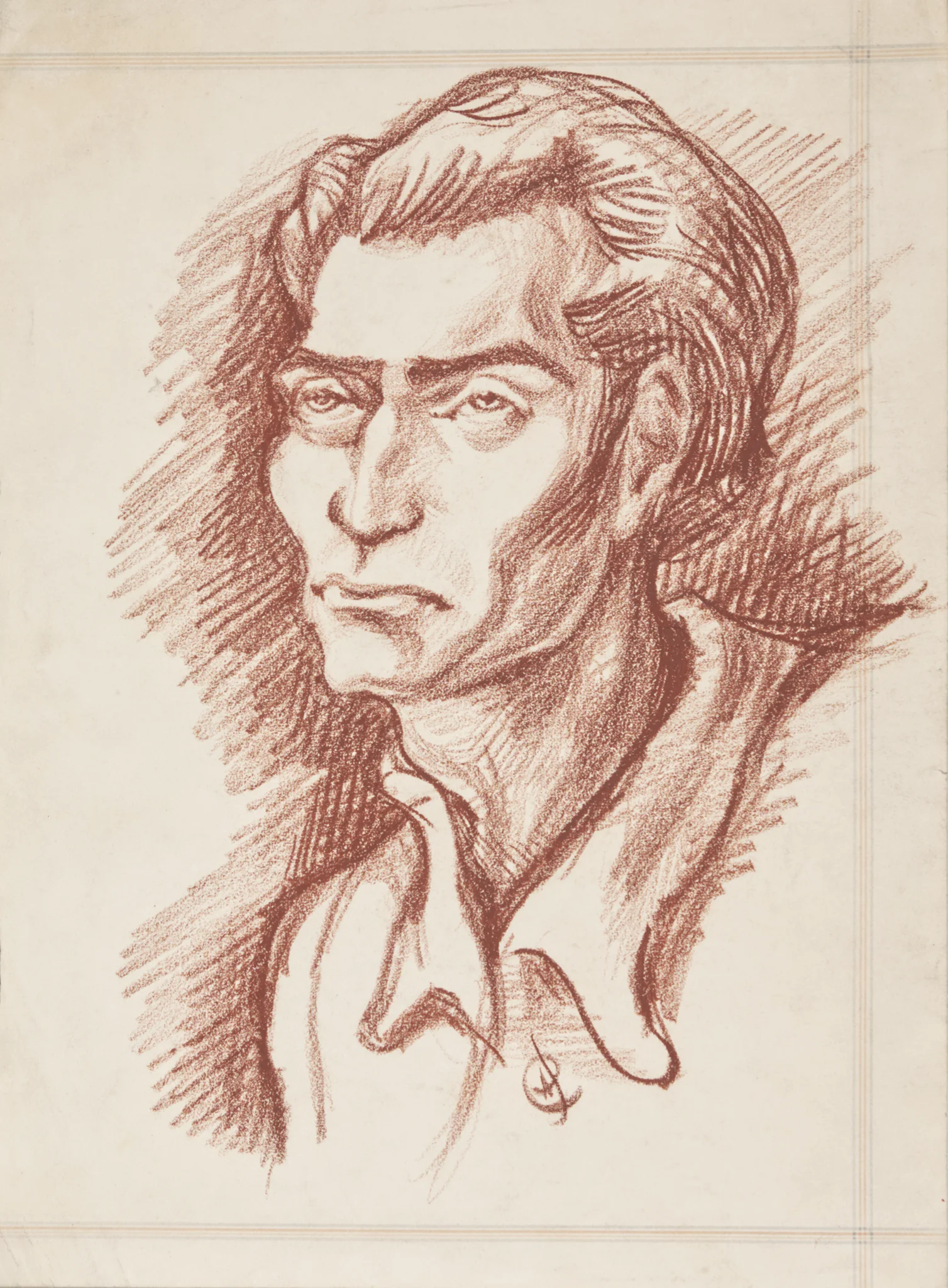 A sketch of Boris Karloff in 1940's