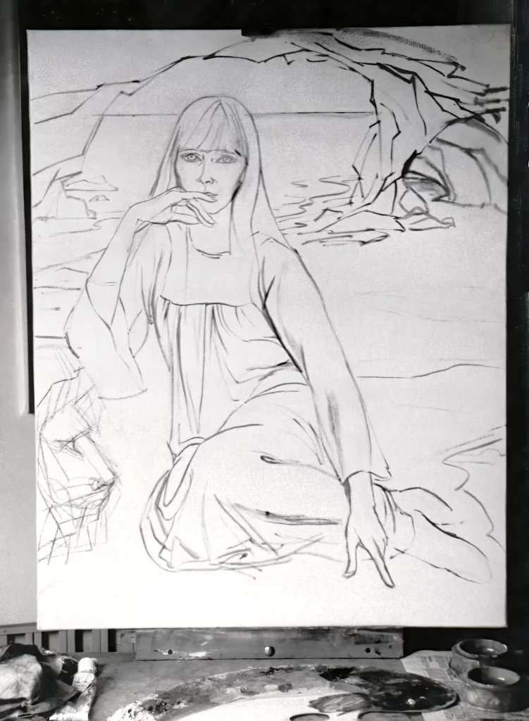 Layout sketch for Sybille, the prophetess painting