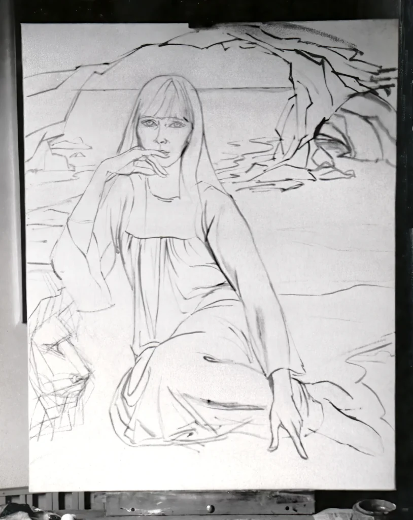 Layout sketch for Sybille, the prophetess painting