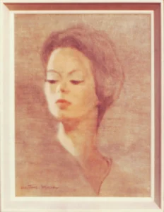 The Dancer is a portrait female dancers face alternat color picture